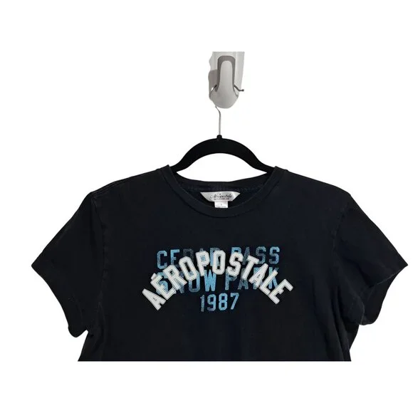 VTG Y2K Aeropostale Boyfriend Tee Size Large Cedar Pass Snow Park 1987 - Picture 5 of 9